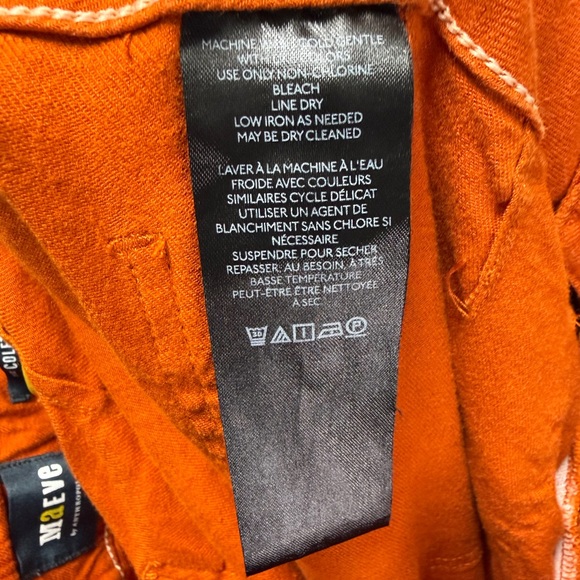 Maeve by Anthropologie The Colette Linen Crop Wide Leg Pants Size 14 Orange - Picture 6 of 6